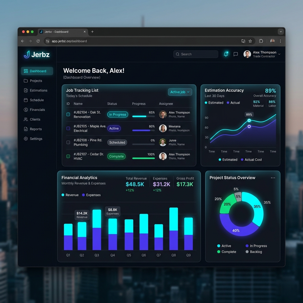Jerbz SaaS Dashboard Interface